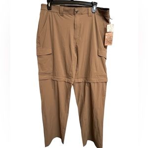 NWT Men’s Beige pants with Zip off legs to make into shorts size 40X32